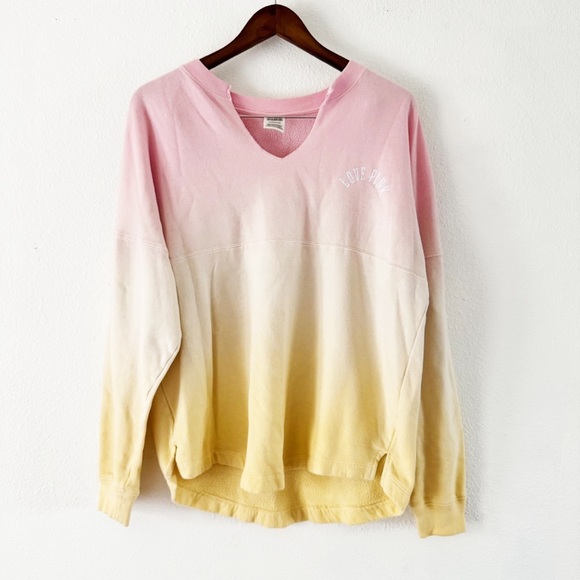 PINK Victoria Secret Oversized Sweatshirt Ombre Dip Dye Small Streetwear Y2K - Picture 2 of 15